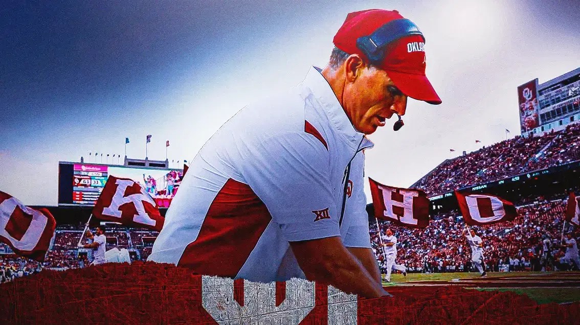 Oklahoma football, Sooners, Cameron Ward, Julian Fleming, Marvin Jones Jr., Brent Venables with Oklahoma football stadium in the background