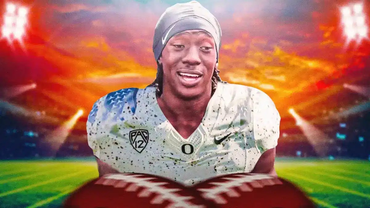 Deion Burks in an Oregon football uniform