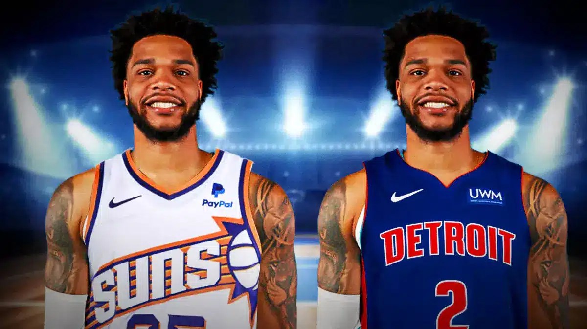 Hornets forward and trade candidate Miles Bridges in a Suns and Pistons jersey