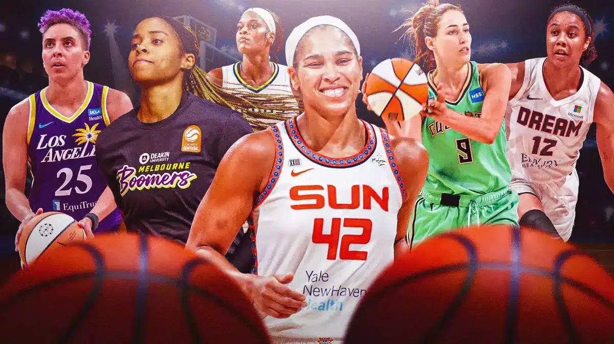 WNBA free agents Brionna Jones, Jordin Canada, Rebecca Allen, Layshia Clarendon, Nia Coffey and Kalani Brown