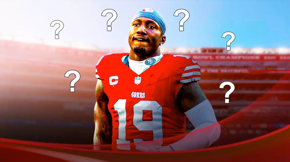 49ers' Deebo Samuel with several question marks above his head