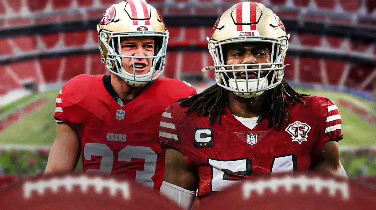 Christian McCaffrey next to Fred Warner