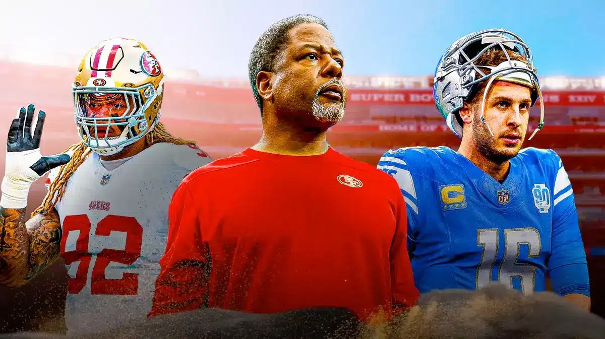 49ers Steve Wilks and Chase Young before NFC Championship against Lions