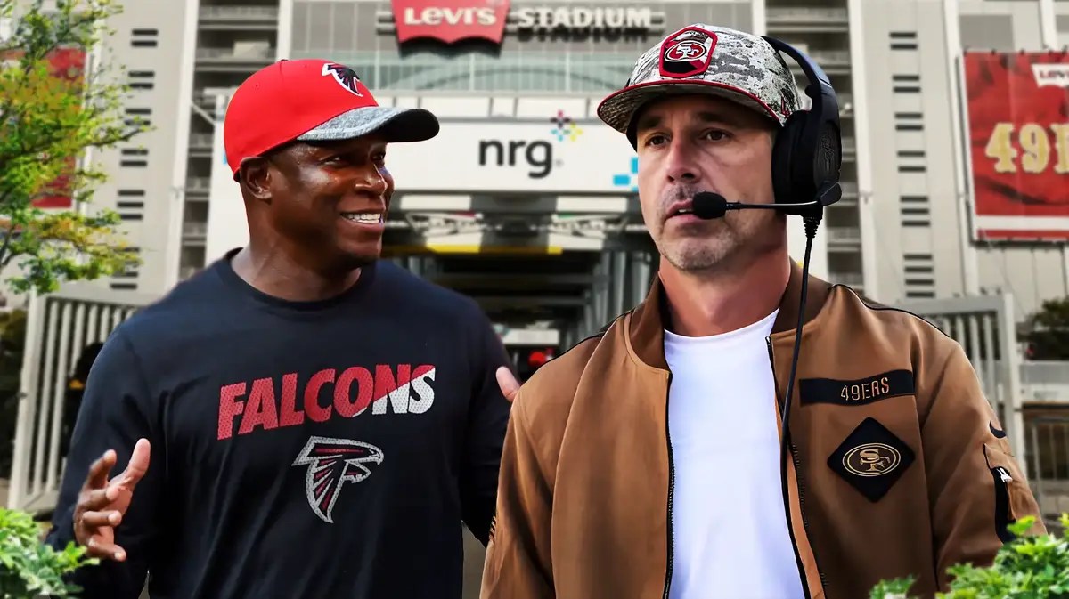 49ers coach Kyle Shanahan and Falcons coach Raheem Morris