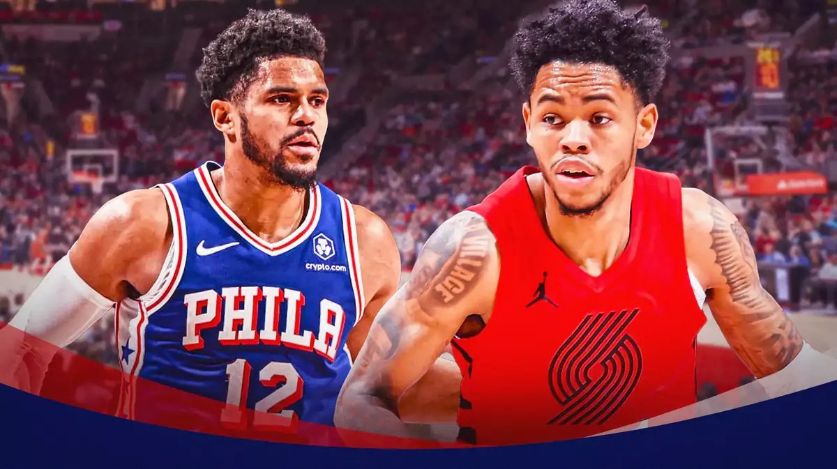 76ers' Tobias Harris and Blazers' Anfernee Simons