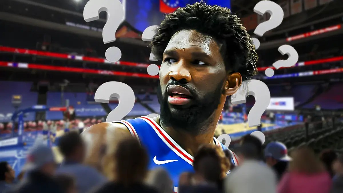 76ers' Joel Embiid surrounded by question marks