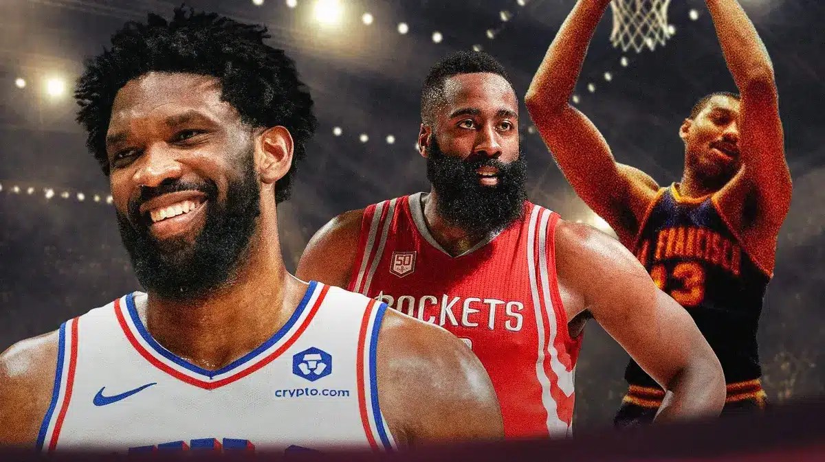 76ers' Joel Embiid, Rockets' James Harden and Warriors' Wilt Chamberlain