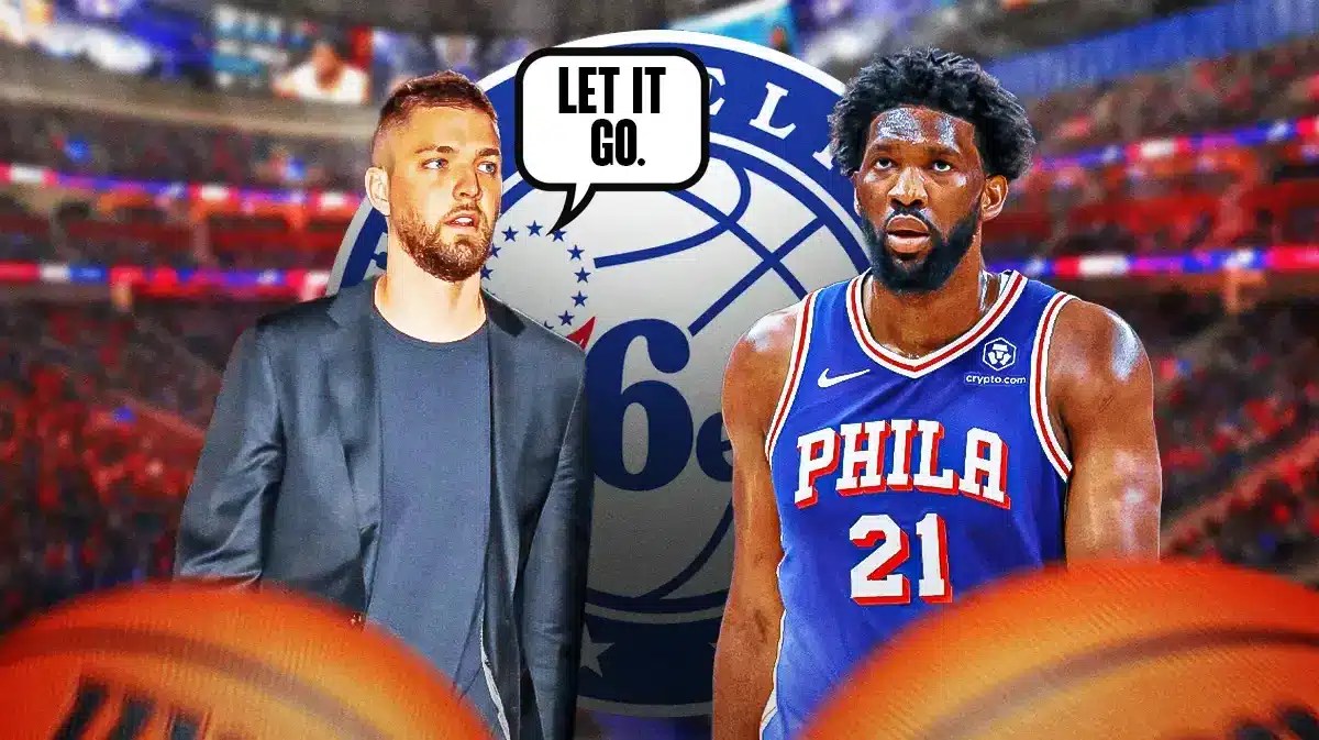 Chandler Parsons with 76ers NBA MVP Joel Embiid