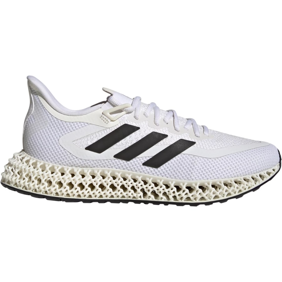 Adidas Men's 4DFWD 2 Running Shoes - White/Black/Black colorway on a white background.