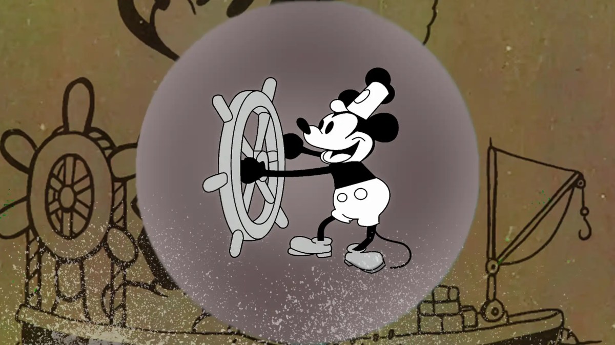 Mickey Mouse from Steamboat Willie.