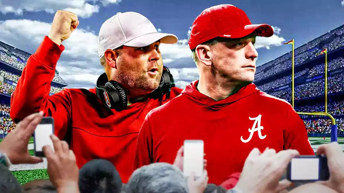 Photo: Kane Wommack in Alabama gear with Kalen DeBoer in Alabama gear next to him