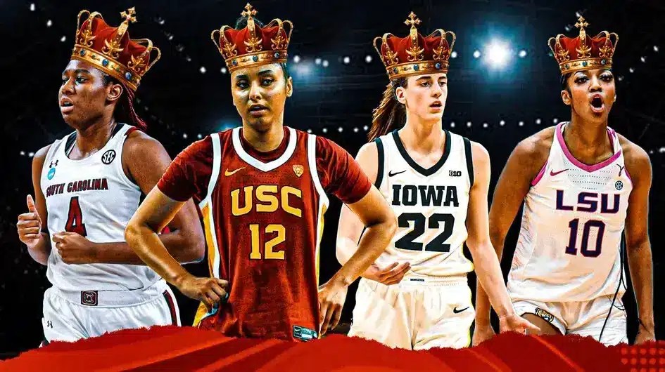 WNBA Fever star Aliyah Boston with Angel Reese, Juju Watkins, and Caitlin Clark
