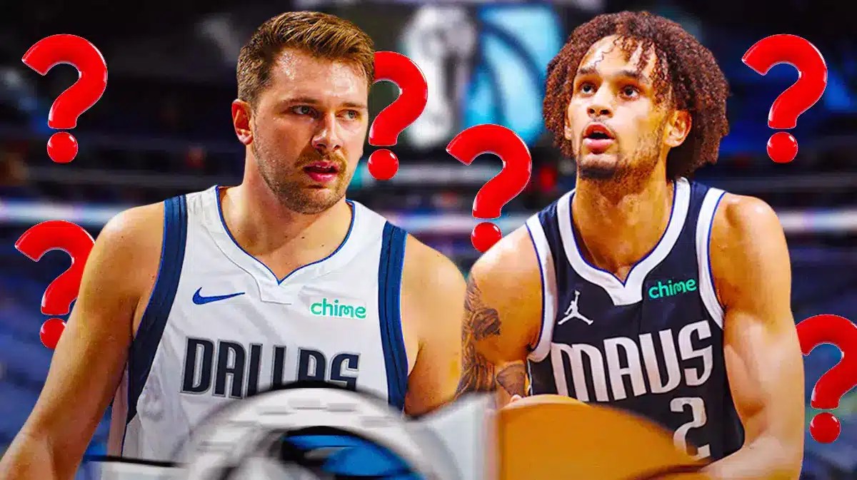 Mavericks' Luka Doncic, Mavericks' Dereck Lively II with question marks everywhere.