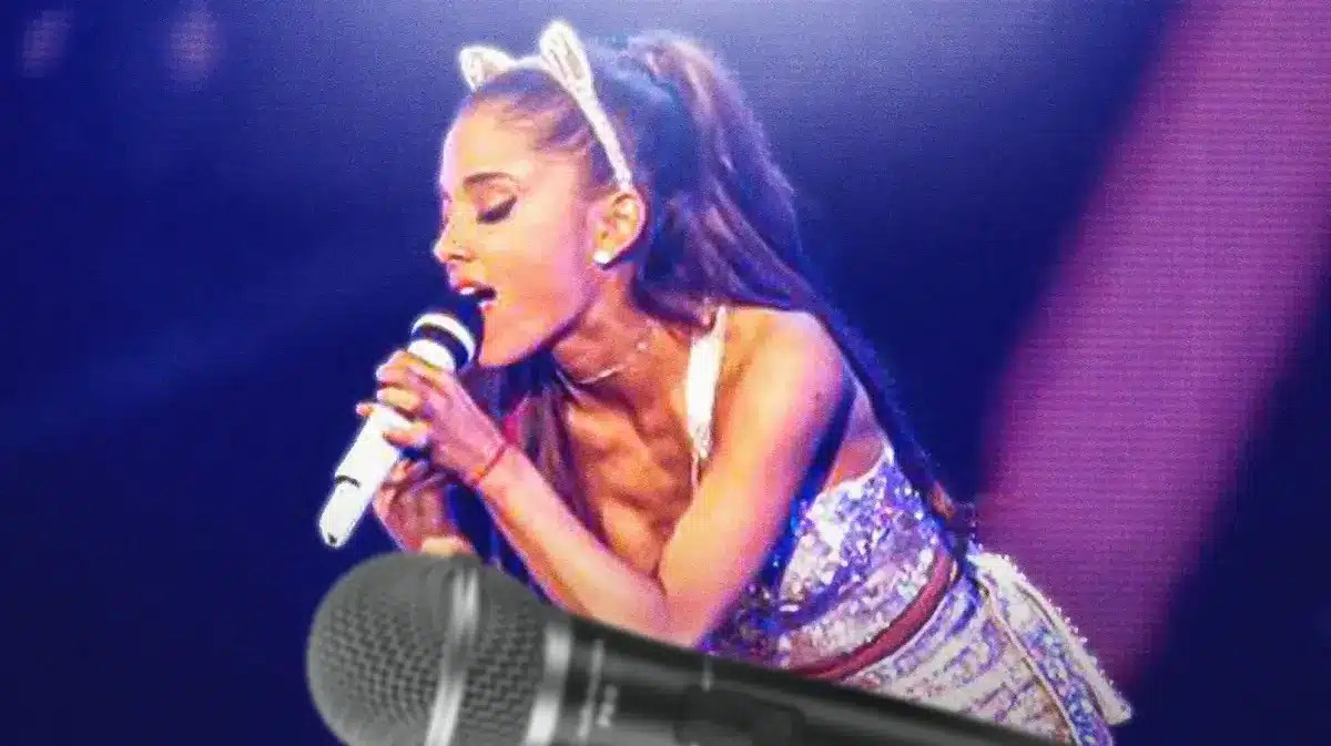 Ariana Grande on stage performing.