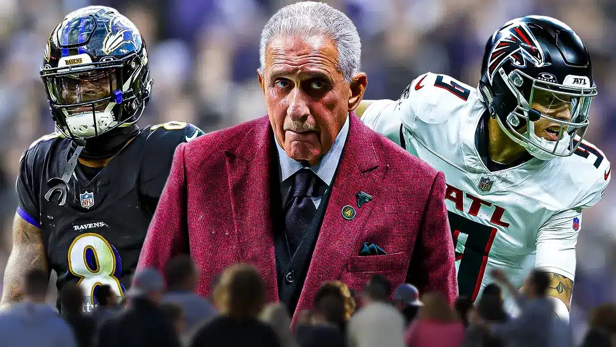Falcons Desmond Ridder and Arthur Blank after firing Arthur Smith and not pursuing Lamar Jackson