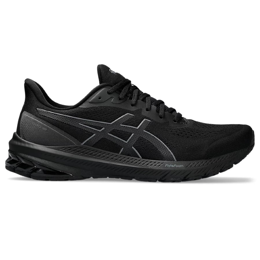 Asics GT-1000 12 - Black/Carrier Grey colorway on a white background.