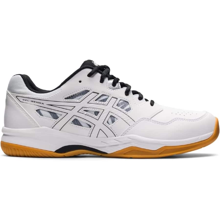 Asics Men's Gel-RENMA Pickleball Shoes - White/Black colorway on a white background.