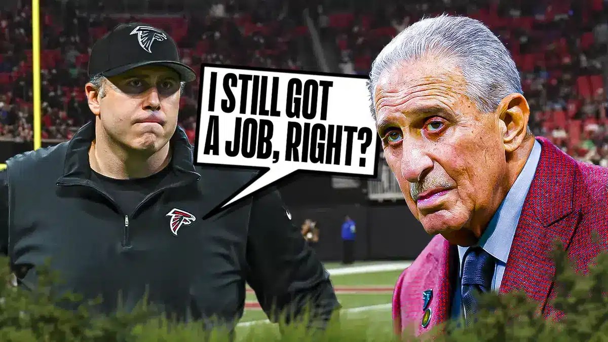 Arthur Smith asking Arthur Blank if he still has a job with the falcons