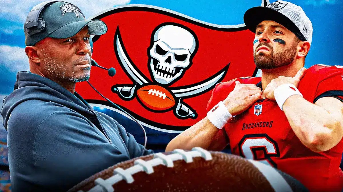Buccaneers HC Todd Bowles and Baker Mayfield