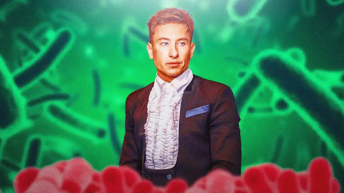 Barry Keoghan with bacteria around him.