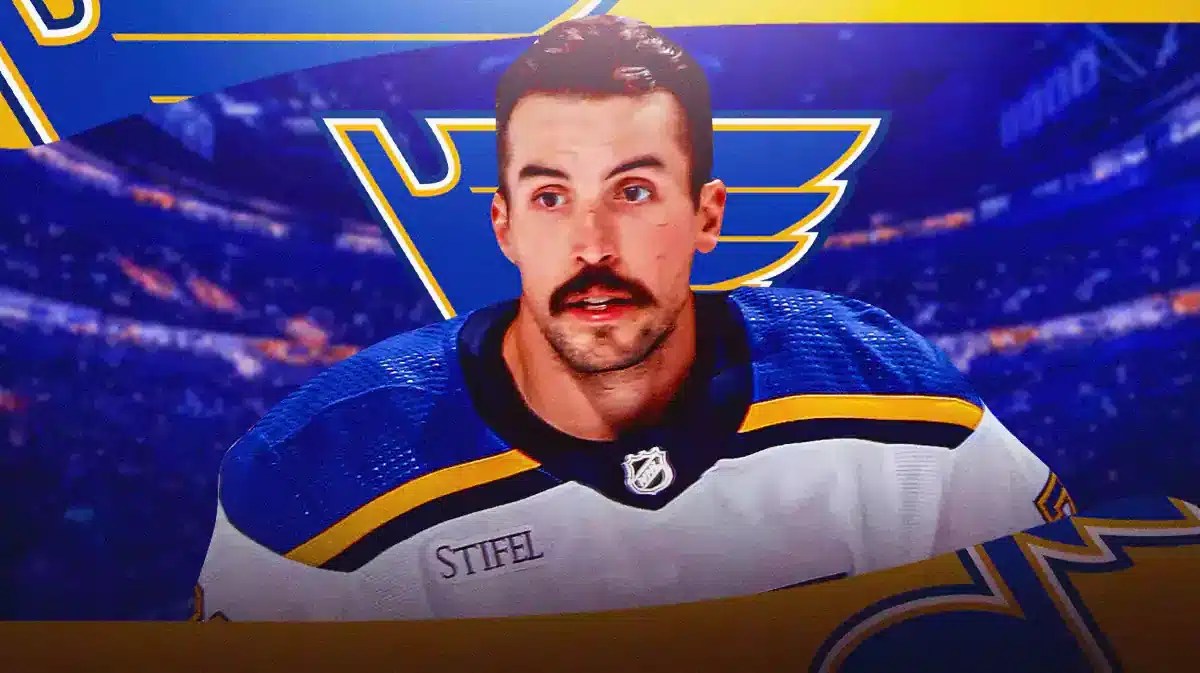 Blues defenseman Justin Faulk after sustaining an injury.