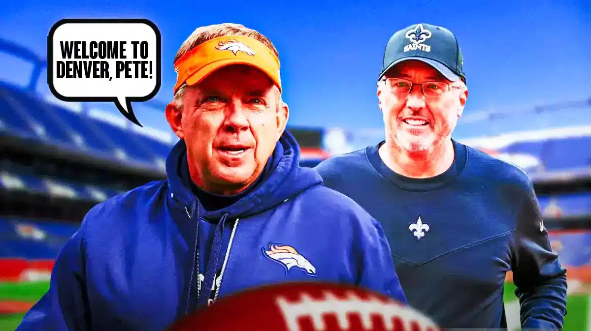 Denver Broncos head coach Sean Payton welcoming former offensive coordinator Pete Carmichael to Denver