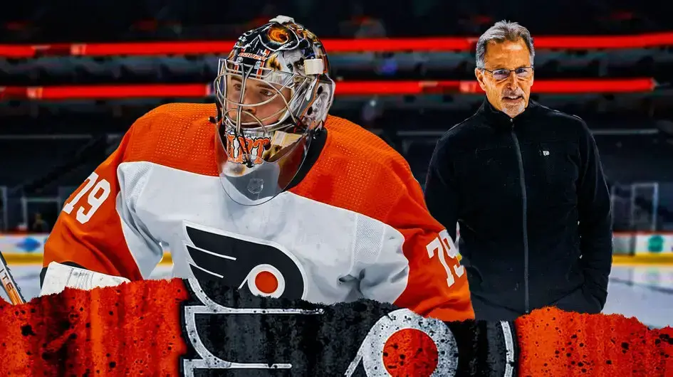 Carter Hart (Flyers) looking serious with john tortorella (flyers head coach) NHL Power Rankings