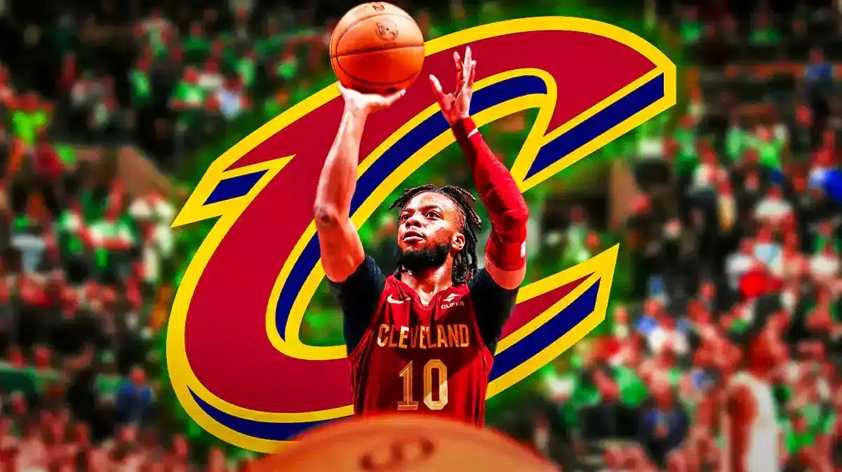 Darius Garland with Cavs logo
