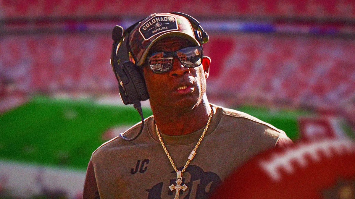 Colorado football, Alabama, Crimson Tide, Nick Saban, Deion Sanders, Deion Sanders with Alabama football stadium in the background