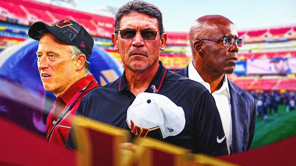 Commanders' Josh Harris, Ron Rivera and Martin Mayhew
