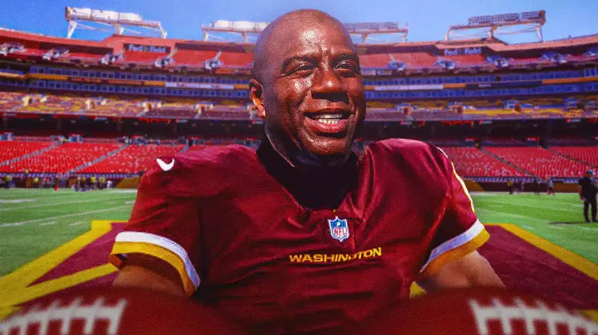 Magic Johnson as a Washington Commanders QUARTERBACK