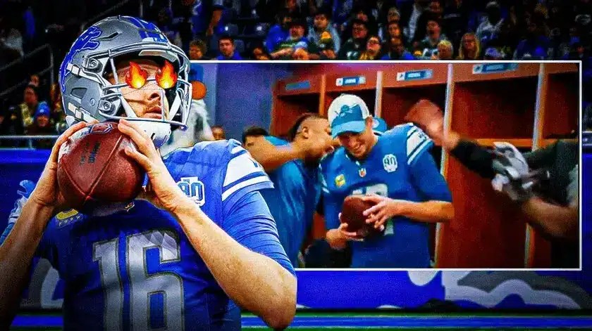 Jared Goff (Lions) with fire in eyes