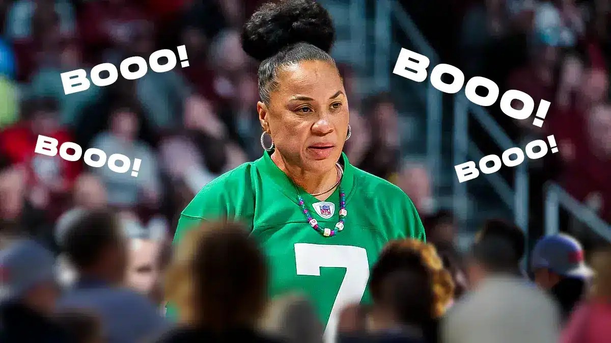 South Carolina women's basketball coach Dawn Staley being booed