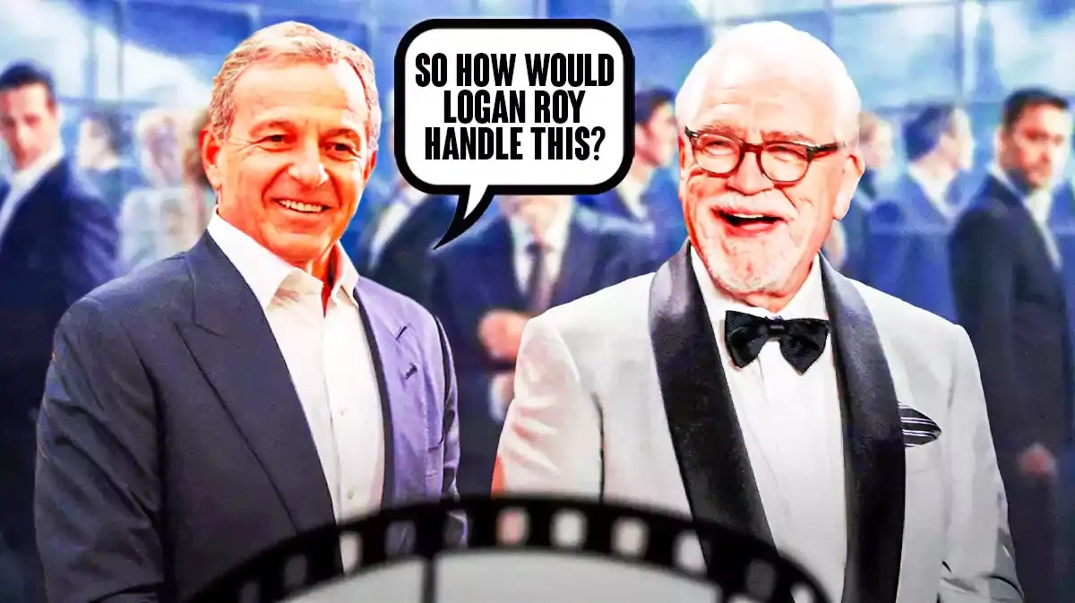 Bob Iger asking Brian Cox from Succession, "How would Logan Roy handle this?"