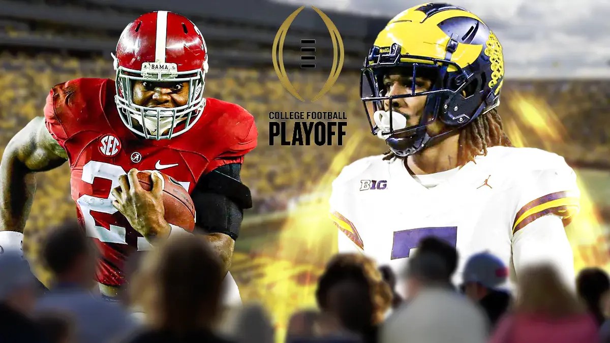 Michigan football RB Donovan Edwards nearly broke Derrick Henry's College Football Playoff rushing record early on against the Huskies.