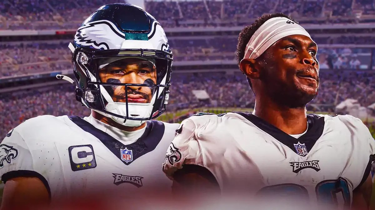 Eagles' Julio Jones and Jalen Hurts looking sad