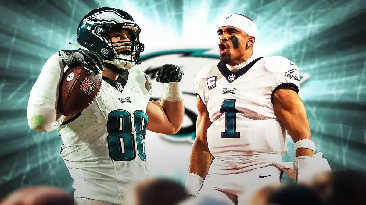 Eagles Dallas Goedert and Jalen Hurts