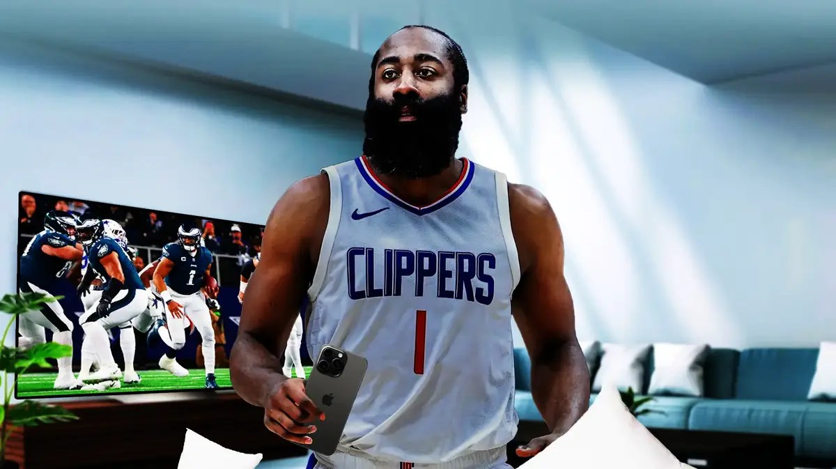 James Harden watching Eagles and texting Darius Slay