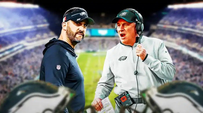 Nick Sirianni. Vic Fangio in Eagles gear