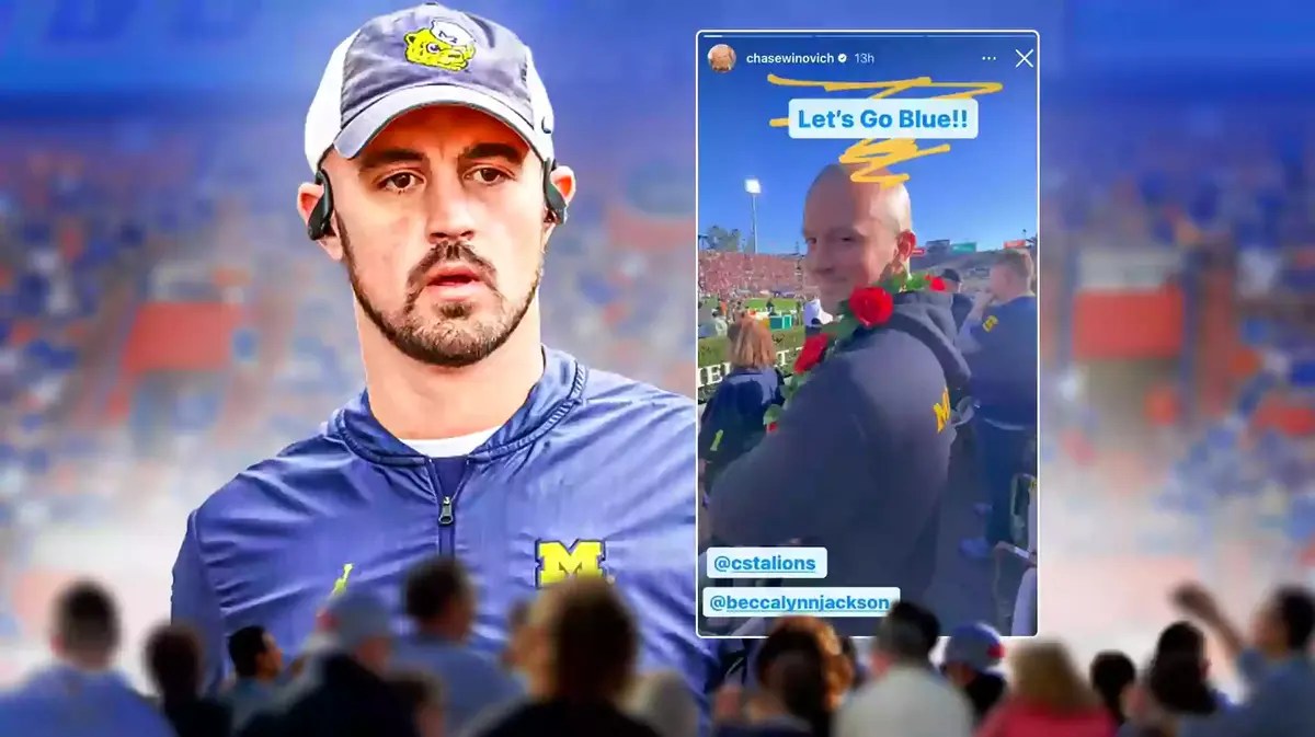 Photo: Connor Stalions in Michigan football gear, screenshot of tweet picture below