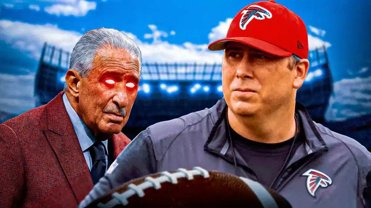 Atlanta Falcons owner Arthur Blank and head coach Arthur Smith
