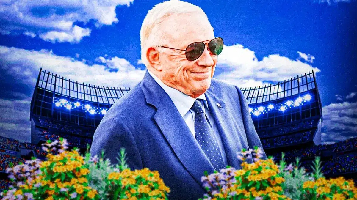 Jerry Jones with flower