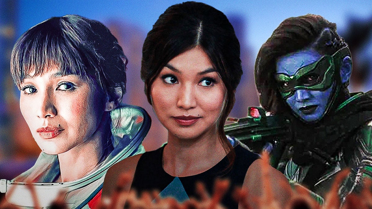 Gemma Chan as Maya in The Creator, as Astrid in Crazy Rich Asians and Minn-Erva in Captain Marvel.
