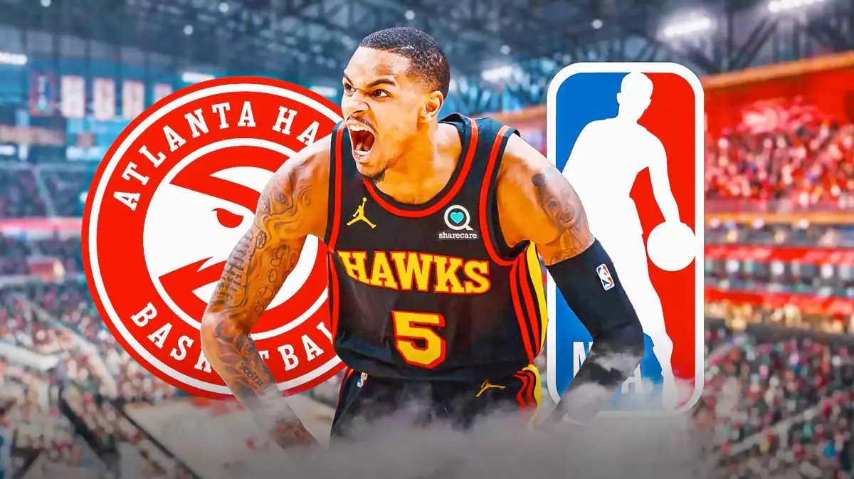 Dejounte Murray in Hawks jersey, Dejounte Murray fuels NBA trade rumors, Hawks play against Magic