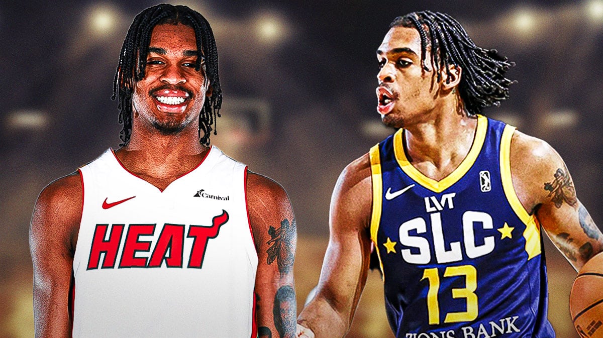 Josh Christopher in a Heat jersey, Josh Christopher in a G League jersey