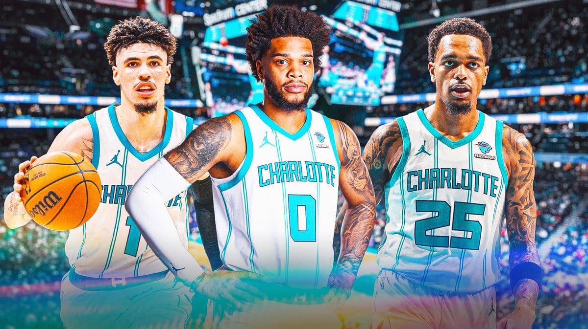 Miles Bridges, PJ Washington and LaMelo Ball looking serious