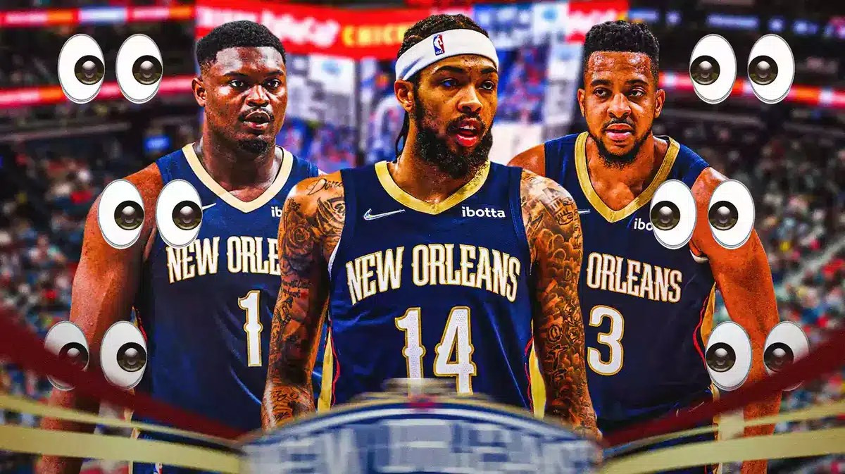 Zion Williamson, Brandon Ingram, CJ McCollum. Eyeball emojis all around