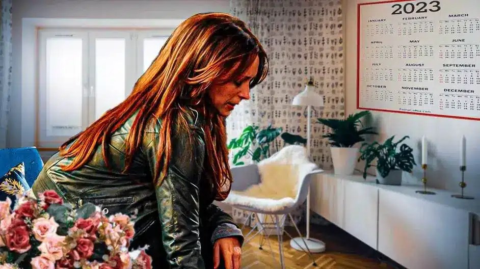 Jennifer Love Hewitt in a living room.