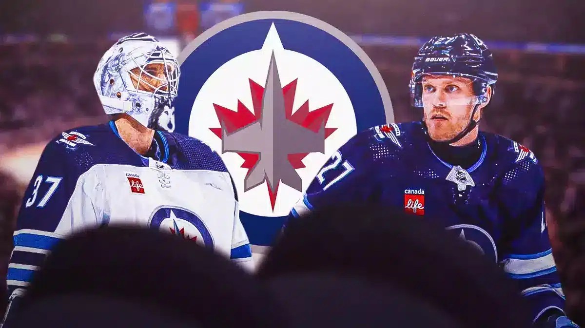 Jets stars Connor Hellebuyck and Nikolaj Ehlers.