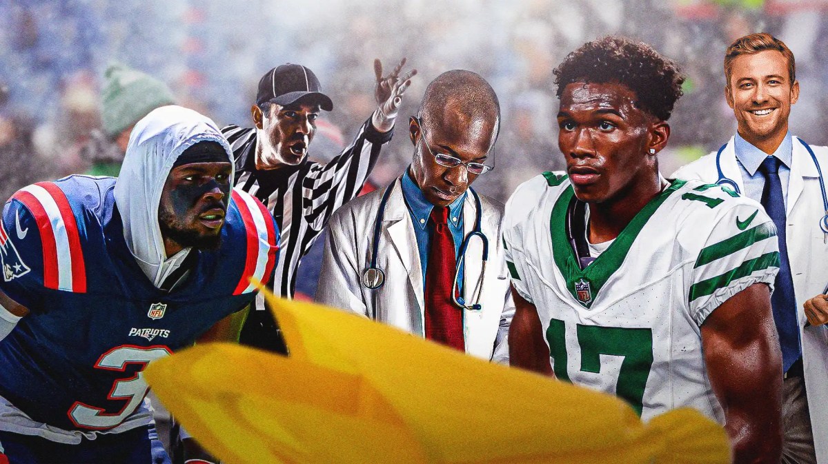 Jets' Garrett Wilson, Patriots' Jabrill Peppers, two doctors and a ref